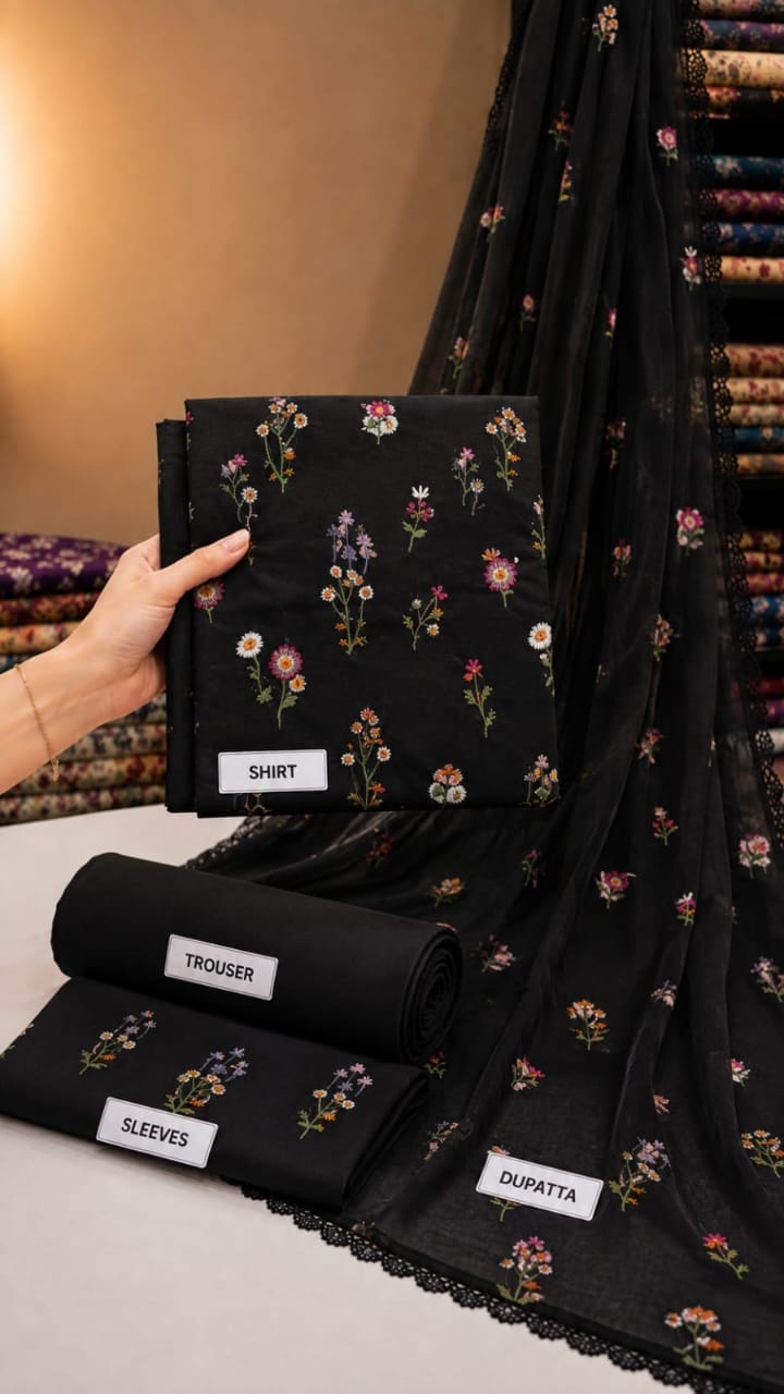 Mariyam Hussain Luxury Embroidered 3pc - Premium Winter Collection