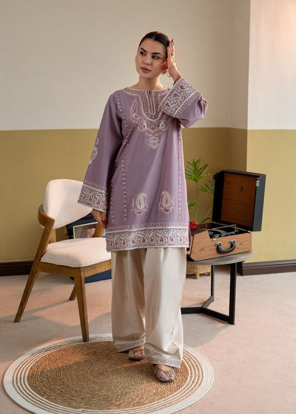 URGE Signature Pure Dhanak 2pc Embroidered Suit - Winter Collection
