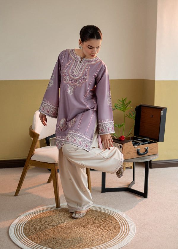 URGE Signature Pure Dhanak 2pc Embroidered Suit - Winter Collection
