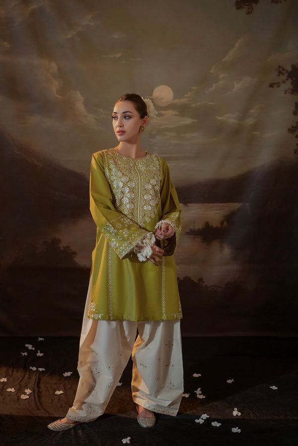 LAAM Signature Pure Dhanak 2pc Embroidered Suit - Winter Collection