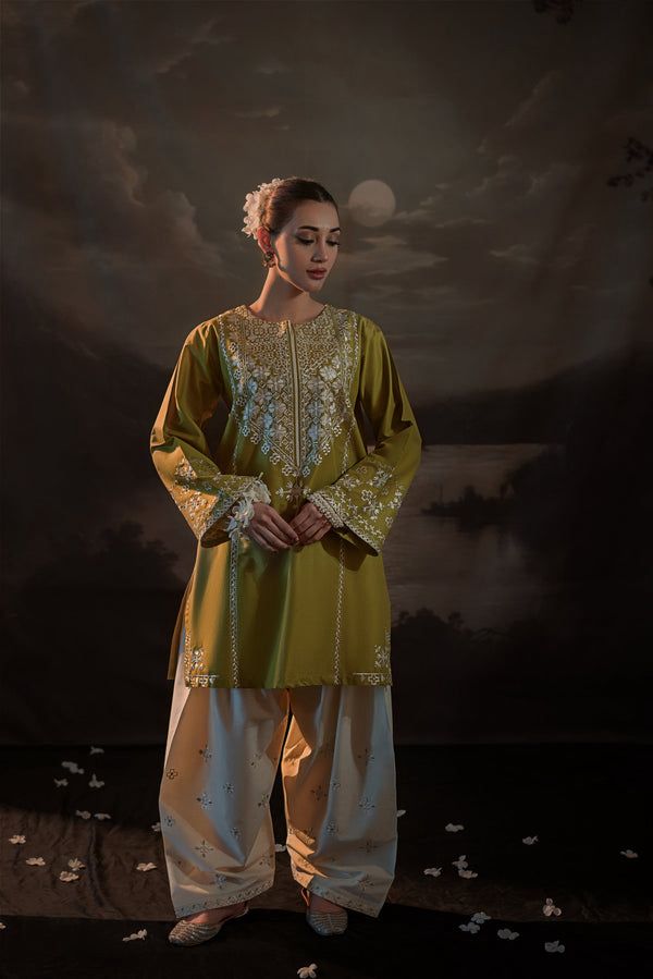 LAAM Signature Pure Dhanak 2pc Embroidered Suit - Winter Collection