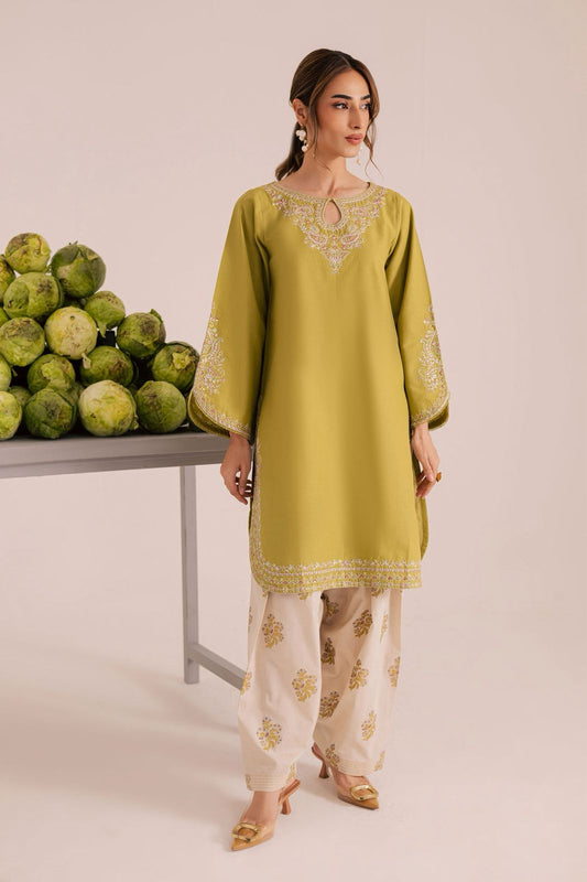 BATIK Signature Pure Dhanak 2pc Embroidered Suit - Winter Collection