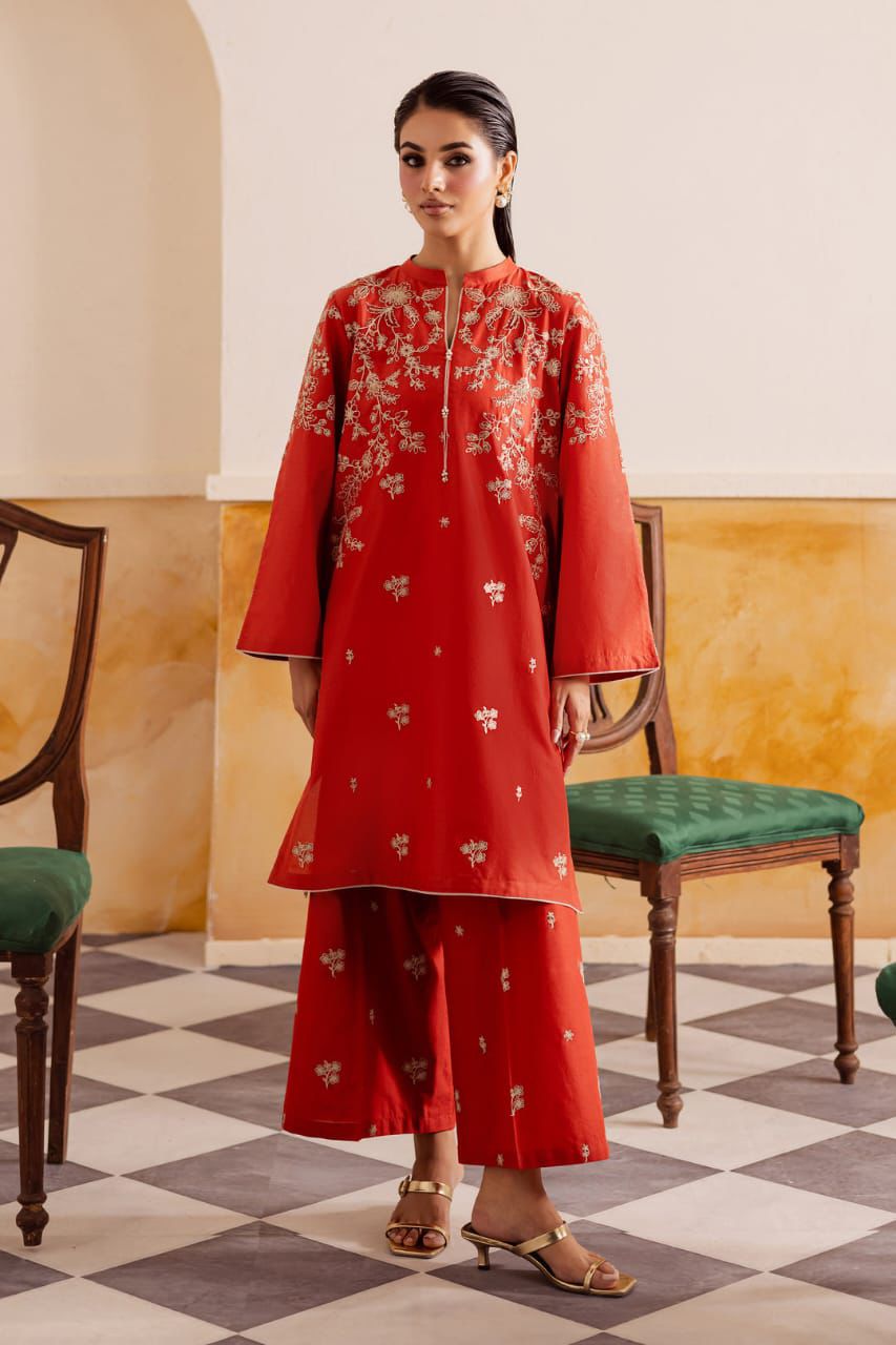 BATIK Signature Pure Dhanak 2pc Embroidered Suit - Velvet Touch Edit