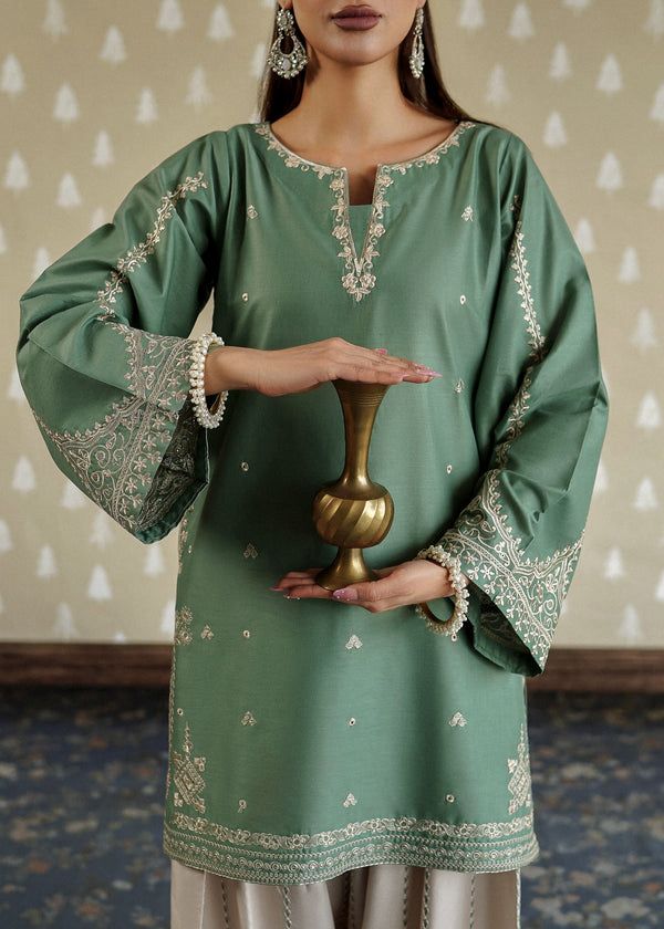 PEEZWAN Signature Pure Dhanak 2pc Embroidered Suit - Velvet Charm Edition