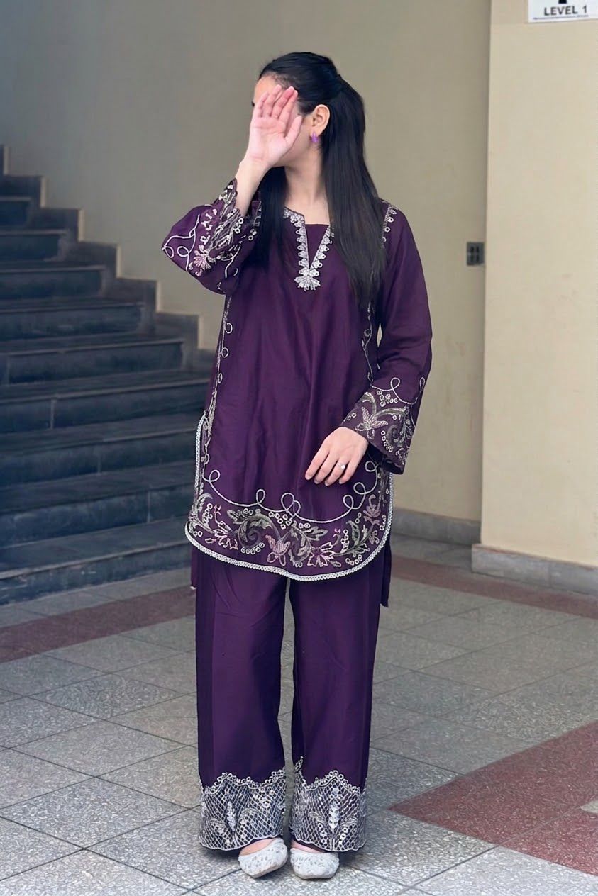 PEEZWAN Signature Pure Dhanak 2pc Embroidered Suit - Winter Collection
