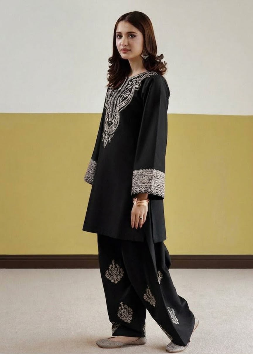 URGE Signature Pure Dhanak 2pc Embroidered Suit - Winter Frost Edition