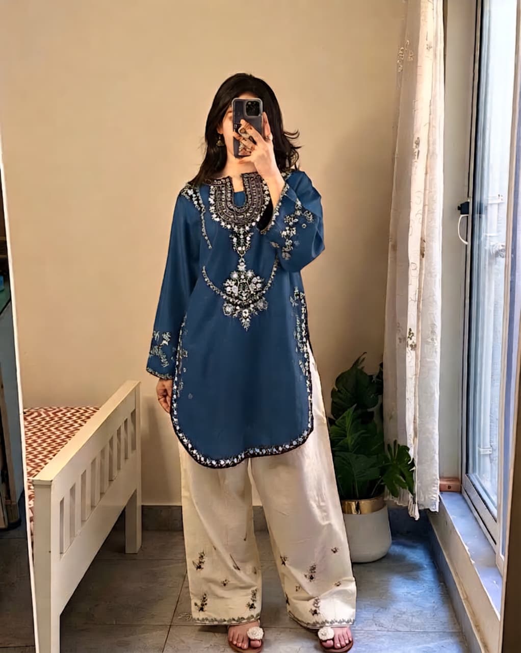 URGE Signature Pure Dhanak 2pc Embroidered Suit - Royal Bloom Edition
