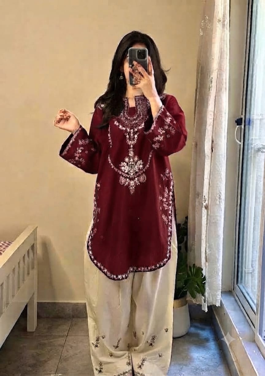URGE Signature Pure Dhanak 2pc Embroidered Suit - Royal Bloom Edition