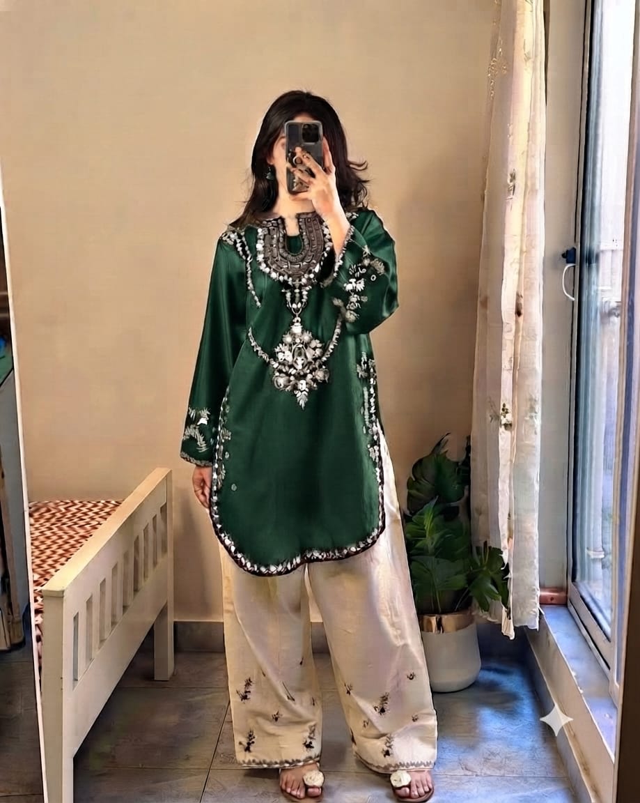 URGE Signature Pure Dhanak 2pc Embroidered Suit - Royal Bloom Edition