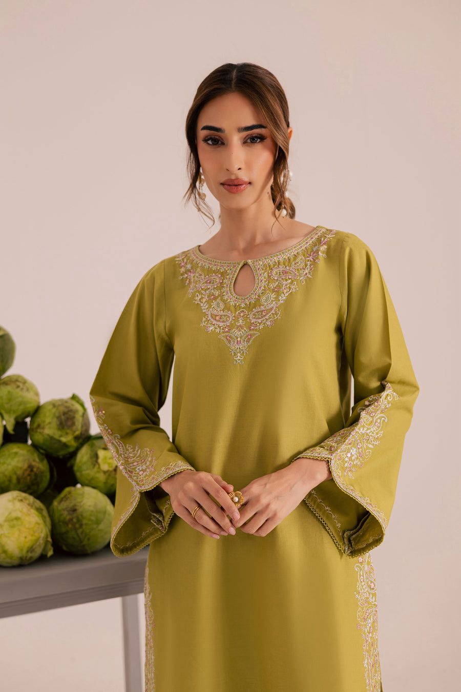 BATIK Signature Pure Dhanak 2pc Embroidered Suit - Winter Collection