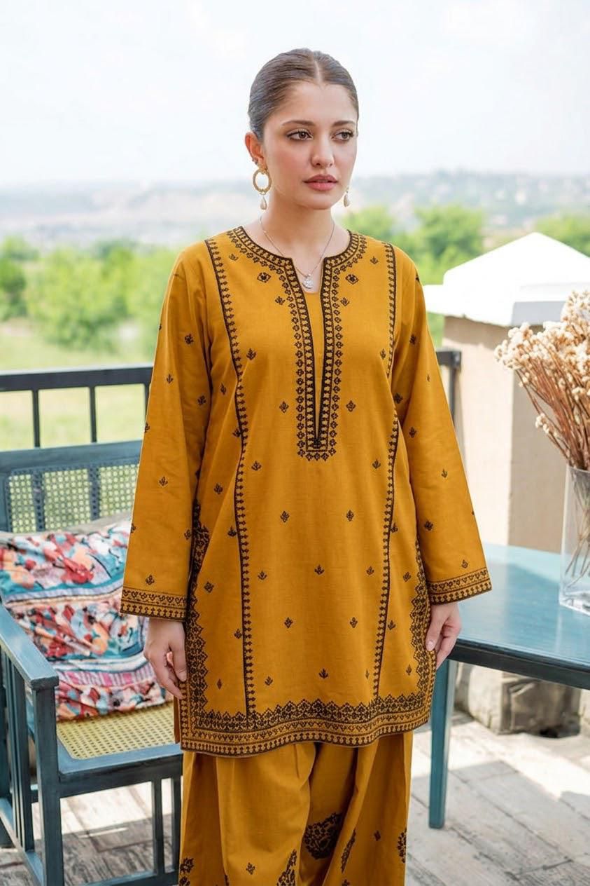 URGE Signature Pure Dhanak 2pc Embroidered Suit - Winter Grace Edition