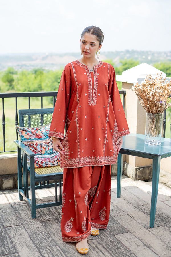 URGE Signature Pure Dhanak 2pc Embroidered Suit - Winter Grace Edition