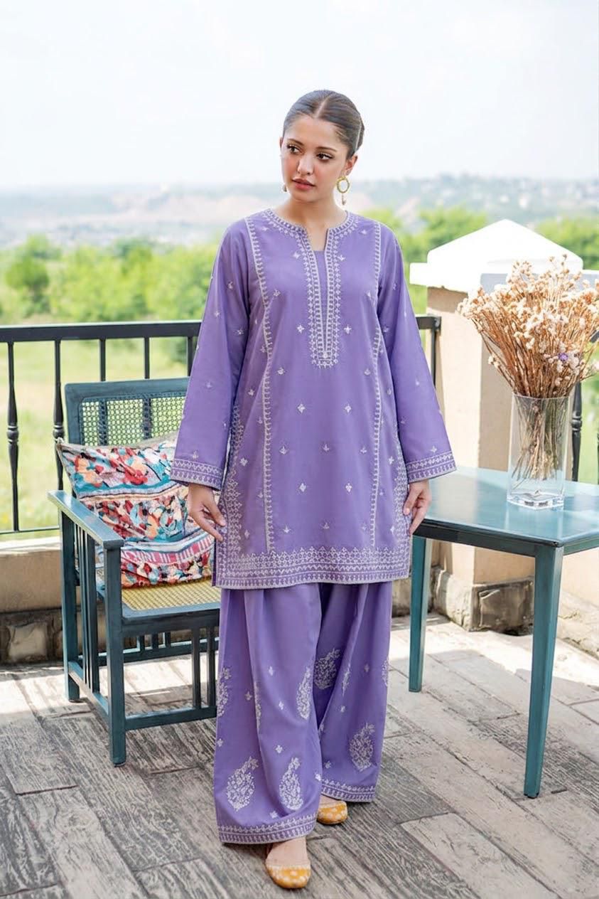 URGE Signature Pure Dhanak 2pc Embroidered Suit - Winter Grace Edition